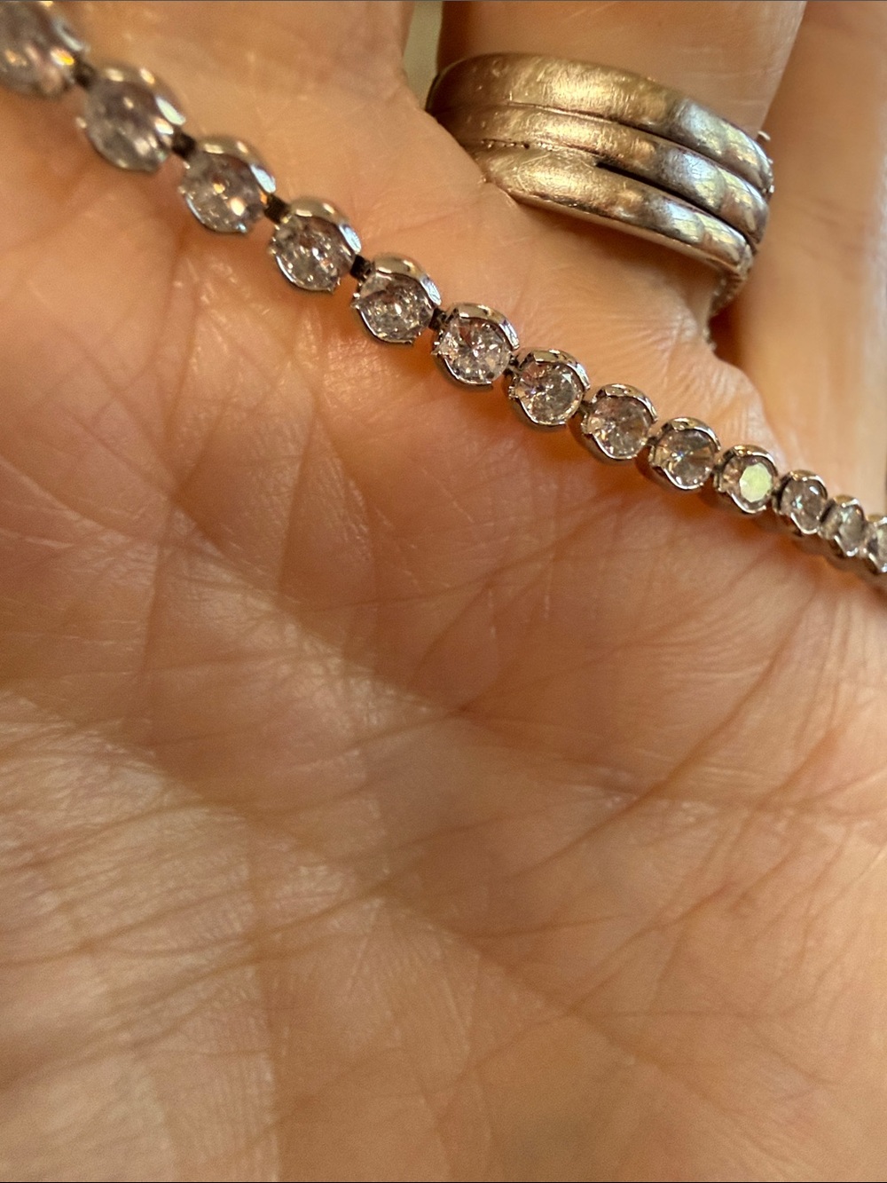 Classic Clear Crystal Tennis Necklace - Silver Tone - Picture 3 of 4